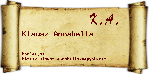 Klausz Annabella névjegykártya